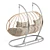 Double Hanging Chair Set - Grey & Cream 3D model small image 2