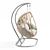 Double Hanging Chair Set - Grey & Cream 3D model small image 4