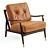  Midcentury Leather Accent Chair 3D model small image 1
