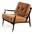  Midcentury Leather Accent Chair 3D model small image 4