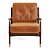  Midcentury Leather Accent Chair 3D model small image 5