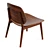 Mid-Century Rubberwood Lounge Chairs 3D model small image 2