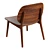 Mid-Century Rubberwood Lounge Chairs 3D model small image 3