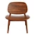 Mid-Century Rubberwood Lounge Chairs 3D model small image 5