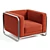 Modern Upholstered Arm Chair 3D model small image 1