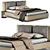 Modern Almond Flat Bed 3D model small image 1