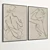 Plaster Dual Photo Frame Set 3D model small image 5