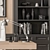 Gray Home Office Furniture Set 3D model small image 3