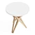 Ivory Limestone Top Accent Table 3D model small image 4