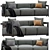 Modern Meridiani Cloud Sofa Set 3D model small image 1