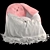 Bunny Pink Character Kids Bean Bag 3D model small image 1