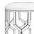 Geometric Brass Stool Upholstered White 3D model small image 6