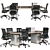 Modern Office Conference Table Set 3D model small image 2