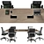 Modern Office Conference Table Set 3D model small image 3