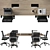 Modern Office Conference Table Set 3D model small image 8