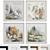 Modern Landscape Picture Frame Set 3D model small image 1