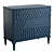 Geometric Blue Drawer Statement Chest 3D model small image 1