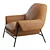 Aniline Leather Metal Frame Chair 3D model small image 4