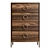 Rustic Mango Wood Drawer Chest 3D model small image 2