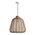 Natural Rattan Chevron Pendant Shade 3D model small image 2