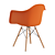 Modern Plastic Chair with Wooden Legs 3D model small image 2