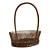 Handmade Natural Wicker Basket 3D model small image 4