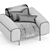 Stylish Milan Lounge Chair 3D model small image 3