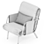 Contemporary Diplopia Armchair: 735x791x914mm 3D model small image 4