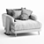 Posh Loaf Love Seat Chaise 3D model small image 7