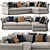 Modern Onda Sectional Sofa Set 3D model small image 1