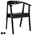 Minimalist Black Stockholm Chair 3D model small image 2