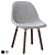 Baltsar Chair in Black-Blue/Brown 3D model small image 1