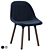 Baltsar Chair in Black-Blue/Brown 3D model small image 2