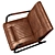 Vintage Iron Leather Armchair Brown 3D model small image 4