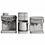 Espresso Machine Trio Set 3D model small image 5