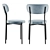 Barbara Velvet Bar Chair Black Legs 3D model small image 5