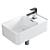 Strada II White Hand Washbasin 3D model small image 1