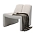 Sleek Bouclé Macintosh Chair 3D model small image 1
