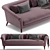 Elegant Parlor Sofa, Non-overlapping Unwrapped 3D model small image 2