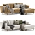 Modern Timber Olio Sectional Sofa 3D model small image 1