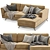 Modern Timber Olio Sectional Sofa 3D model small image 2