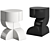 Modern Totem Stool in Monochrome 3D model small image 1