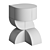 Modern Totem Stool in Monochrome 3D model small image 2