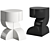Modern Totem Stool in Monochrome 3D model small image 3
