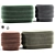 Luxury Ribbed Ottoman Poufs 3D model small image 1