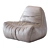 Quilted Leather Bean Bag Chair 3D model small image 2