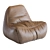 Quilted Leather Bean Bag Chair 3D model small image 3