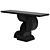 Glossy Black Wood Console 01 3D model small image 1