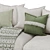 Modern White/Green 4-Seater Sofa 3D model small image 5