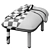 Sleek Brick QT Ottoman Glam 3D model small image 6